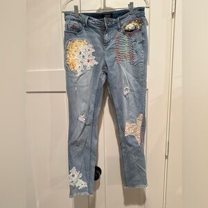 Buffalo David Bitton Jess Jeans Rip & Repair Mid Rise Size 6/28